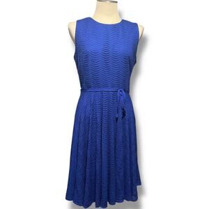 Danny and Nicole Sleeveless Scallop Dress Cobalt Blue 16